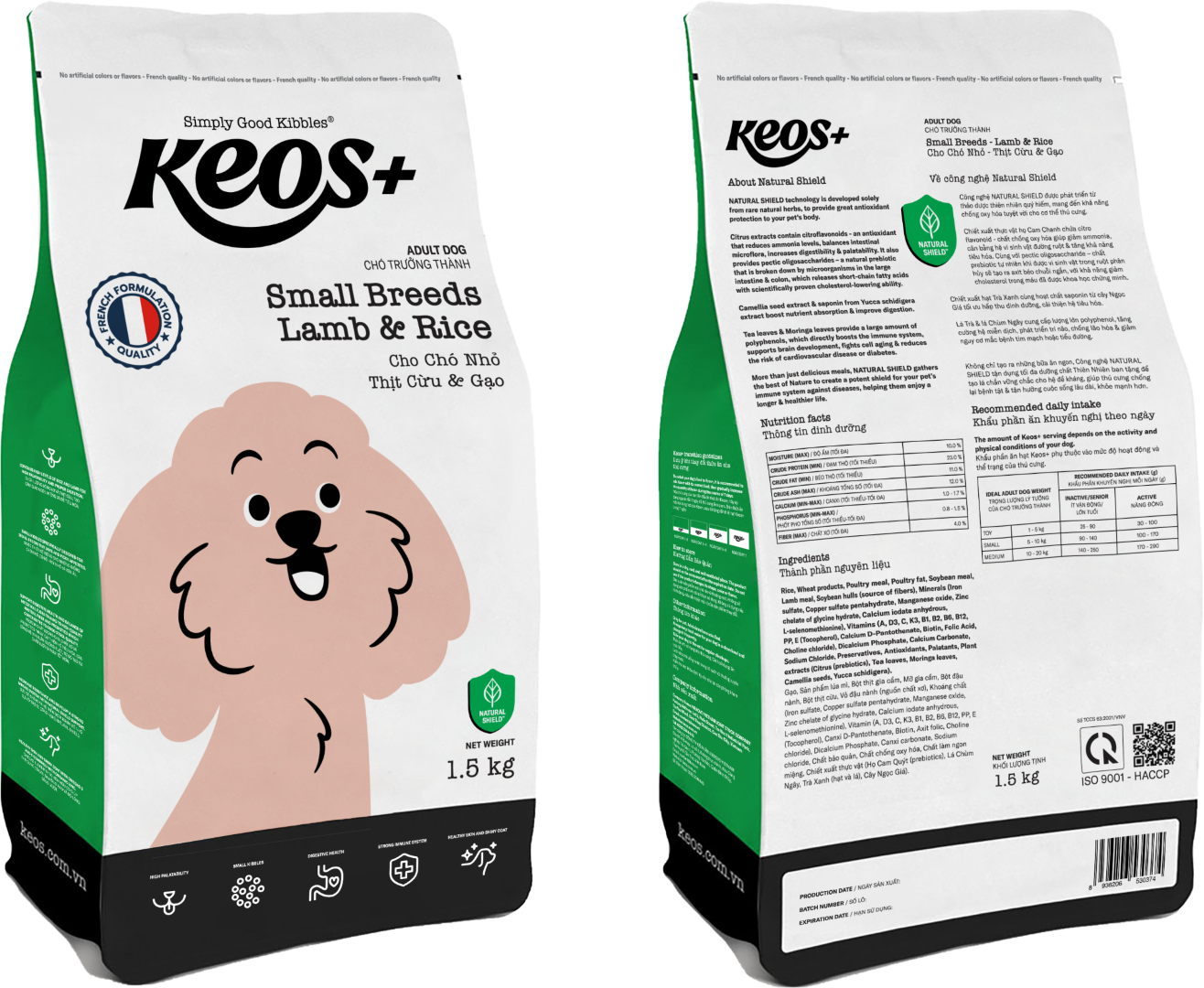 KEOS DOG ADULT SMALL BREEDS W LAMB N RICE 3KG
